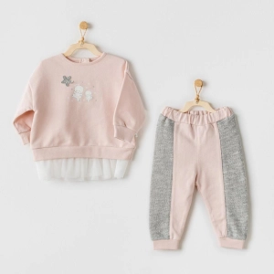 AC24132 Ballerina 2li Bebe Takım Pink Grey