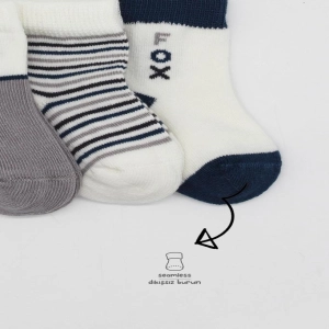 Bistyle 3'Lü Penye Soket Çorap BS10109 Gri