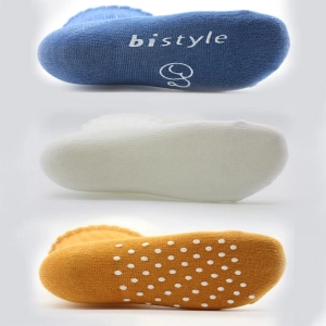 Bistyle Basic Kaymaz Penye Soket Çorap 3'Lü BS10107 İndigo Ekru Hardal