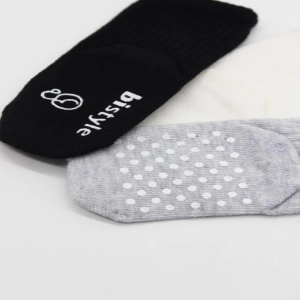 Bistyle Basic Kaymaz Penye Soket Çorap 3'Lü BS10107 Siyah Ekru Gri