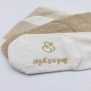 Bistyle Puanlı Kaymaz Penye Soket Çorap 3'Lü BS10108 Bej