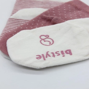 Bistyle Puanlı Kaymaz Penye Soket Çorap 3'Lü BS10108 Pudra