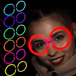 GlowStickPartiGözlüğüGlowPartisiYuvarlakŞekilliFosforluGözlük6Adet