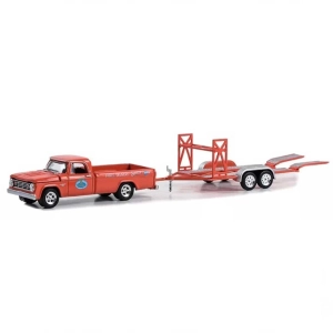 Greenlight 1/64 1967 Dodge D-100 with Tandem Car Trailer