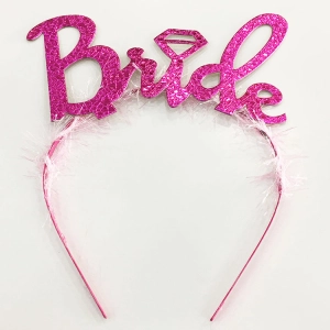 Gümüş Renk Bekarlığa Veda İtalik Yazı Alyanslı Bride Taç