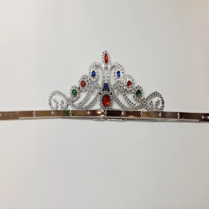 GümüşRenkPlastikPrensesTacıKraliçeTacı60cm