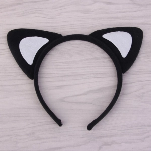 Kedi Kulak Taç Siyah İçi Beyaz Renk Pofuduk 15X17 cm
