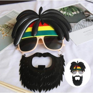   Rasta Peruklu Rasta Sakallı Bob Marley Bıyıklı Parti Gözlüğü 27x18 cm
