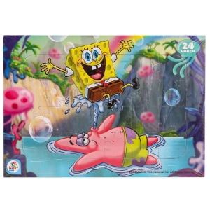 SB7978 Spongebob Taslamalı Frame Puzzle 24 Parça -Laçokids