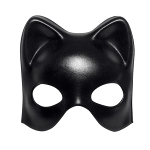 Siyah Deri Görünümlü Kedi Maskesi – Cosplay & Maskeli Balo