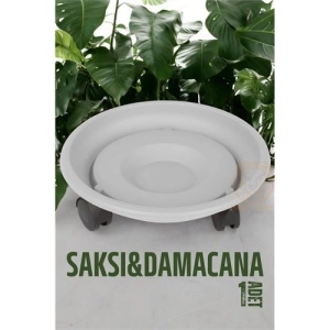 Tekerlekli Saksı Altığı 37 CM BEYAZ
