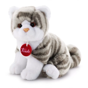 Trudi Brad Peluş Beyaz Gri Kedi 20 cm